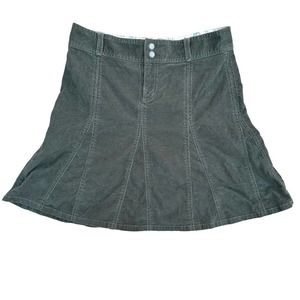 Athleta Whenever Corduroy Skirt A Line 90s Knee Length Belt Loops Green 6